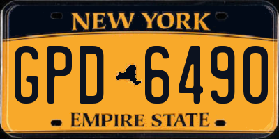 NY license plate GPD6490