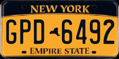 NY license plate GPD6492