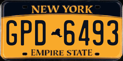 NY license plate GPD6493