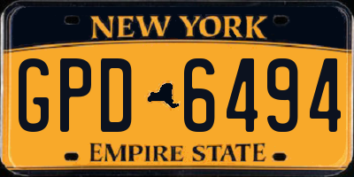 NY license plate GPD6494