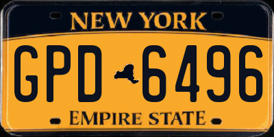 NY license plate GPD6496