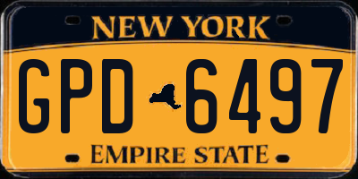 NY license plate GPD6497