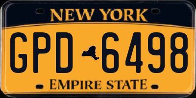 NY license plate GPD6498