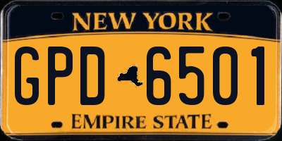 NY license plate GPD6501