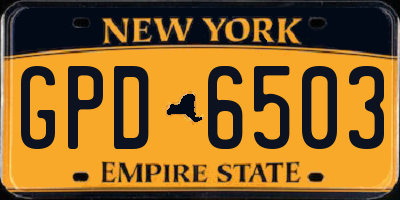 NY license plate GPD6503