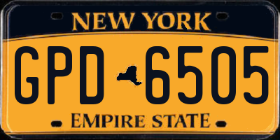 NY license plate GPD6505