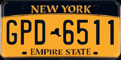 NY license plate GPD6511