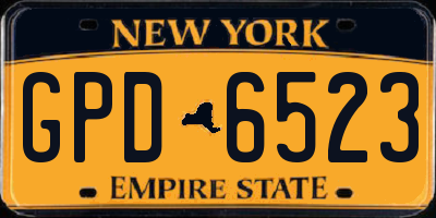 NY license plate GPD6523
