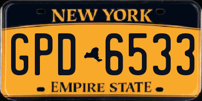 NY license plate GPD6533