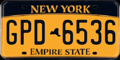 NY license plate GPD6536