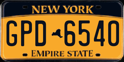 NY license plate GPD6540