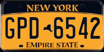 NY license plate GPD6542