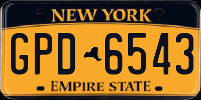 NY license plate GPD6543
