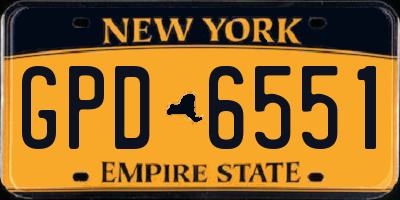 NY license plate GPD6551