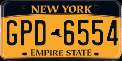 NY license plate GPD6554