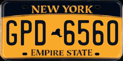 NY license plate GPD6560