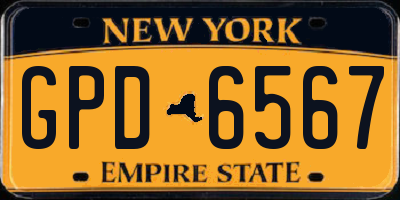 NY license plate GPD6567