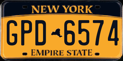 NY license plate GPD6574