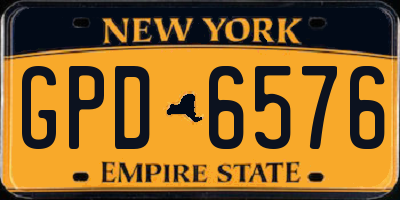 NY license plate GPD6576