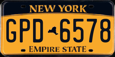 NY license plate GPD6578