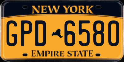NY license plate GPD6580
