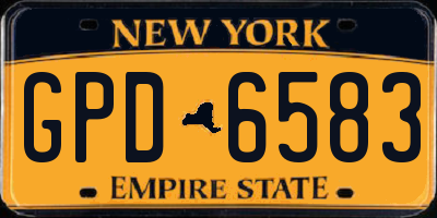 NY license plate GPD6583