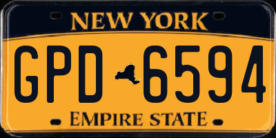 NY license plate GPD6594