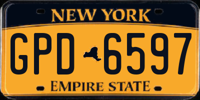 NY license plate GPD6597