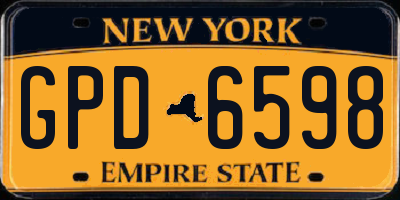 NY license plate GPD6598
