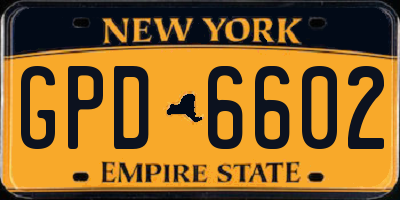NY license plate GPD6602
