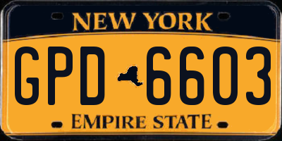 NY license plate GPD6603