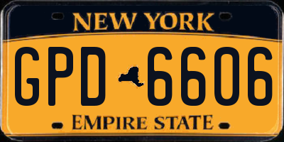 NY license plate GPD6606