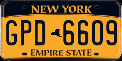 NY license plate GPD6609