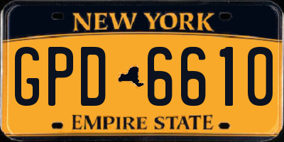 NY license plate GPD6610