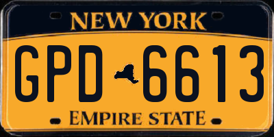 NY license plate GPD6613