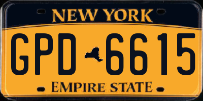 NY license plate GPD6615