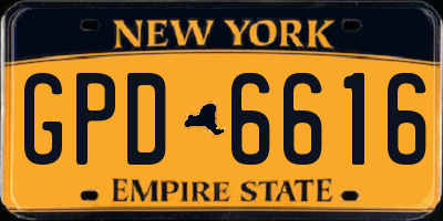 NY license plate GPD6616