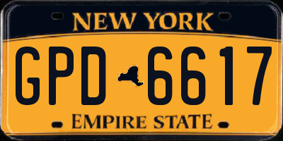 NY license plate GPD6617