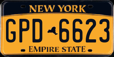 NY license plate GPD6623