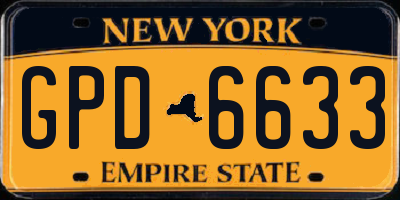 NY license plate GPD6633