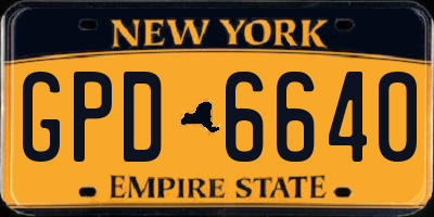 NY license plate GPD6640