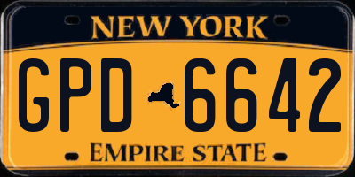 NY license plate GPD6642