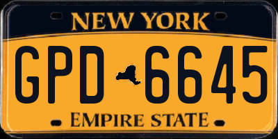NY license plate GPD6645