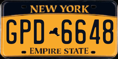 NY license plate GPD6648