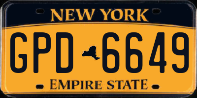 NY license plate GPD6649