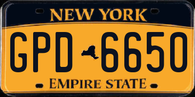 NY license plate GPD6650