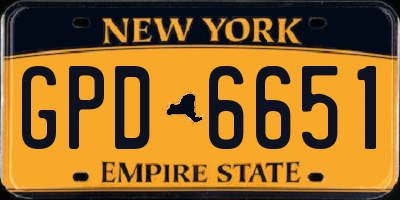 NY license plate GPD6651