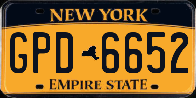 NY license plate GPD6652