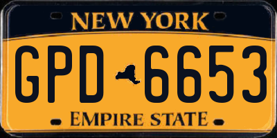 NY license plate GPD6653