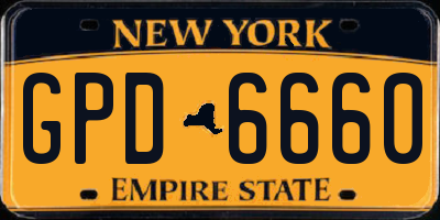 NY license plate GPD6660